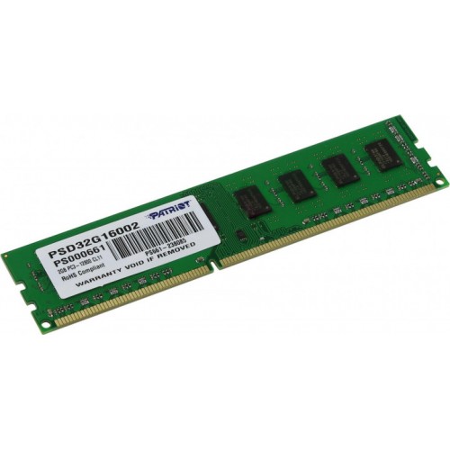 Оперативная память PATRIOT  DDR-3 2GB 1600Mhz PC-12800 PSD32G16002