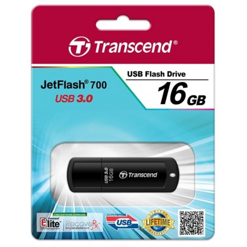 Флеш накопители TRANSCEND  JetFlash 700 16 GB USB 3.0 Black