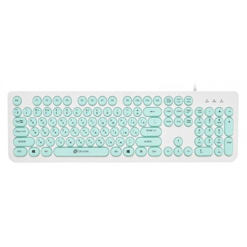 Клавиатура OKLICK 400MR (1070514) бел/мятн