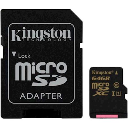 Карта памяти KINGSTON microSDXC 64 Gb UHS-I+adapter U1 (SDCA10/64GB)