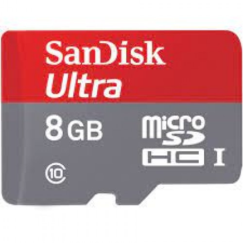 Карта памяти SANDISK ULTRA 8GB microSDHC UHS-I(SDSQUAR-8G-GN6MA)