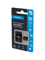 Карта памяти MAXVI 64GB Class 10 UHS-I 1 V10 + адаптер