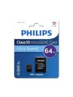 Карта памяти PHILIPS microSDXC 64GB Class 10 + адаптер