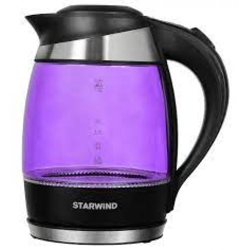 Электрочайник STARWIND SKG2217 1.8л. фиолетовый/черный (стекло)