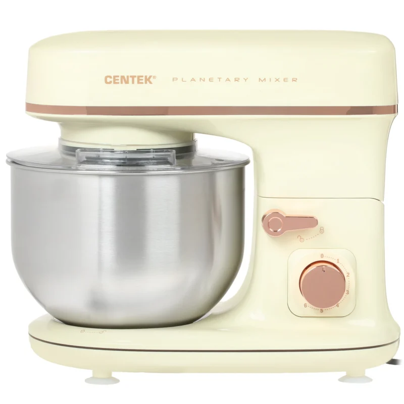 Миксер планетарный CENTEK CT-1139 (Бежевый-хром) 1