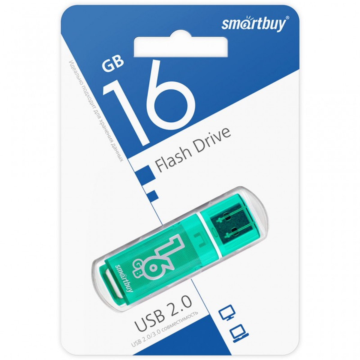 USB Флеш накопитель SMARTBUY 16GB GLOSSY USB 2.0 (Зеленый) 1 USB Флеш накопитель SMARTBUY 16GB GLOSSY USB 2.0 (Зеленый) 1