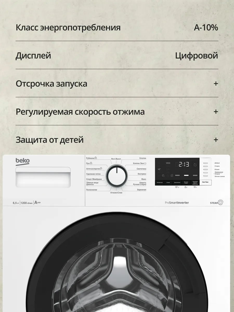 Стиральная машина BEKO WSRE6H612ZAWI 1 Стиральная машина BEKO WSRE6H612ZAWI 1