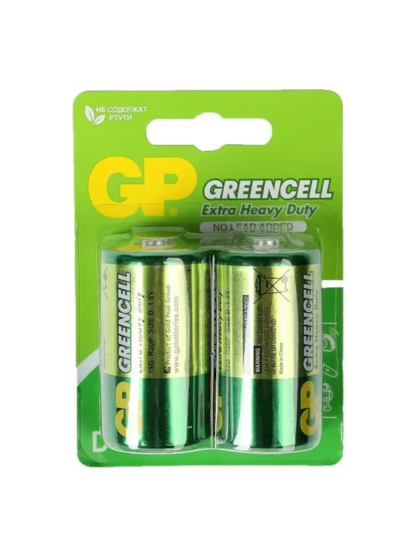 Батарейка GP 13G-2S2 Greencell (R20) 1