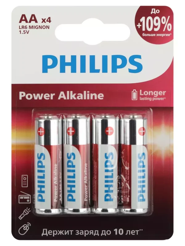 Батарейка PHILIPS Power Alkaline AA LR6P4B/51 1