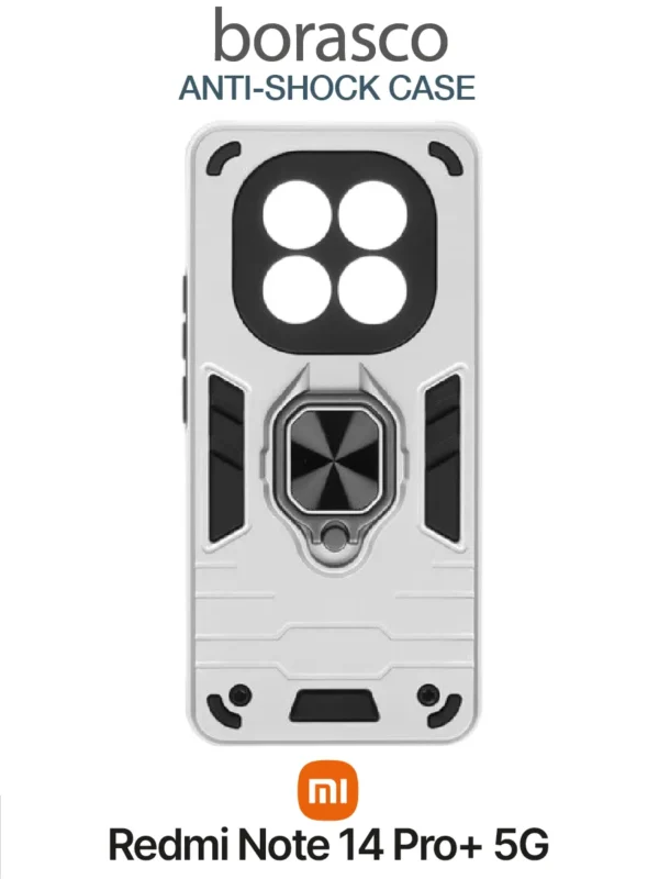 Чехол BORASCO Anti-shock case Xiaomi Redmi Note 14 Pro + 5G (Серебро) 1