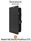 Чехол BORASCO Book Case Xiaomi Redmi 14C/ A4/ A3 Pro/ POCO C75 (Черный) 1