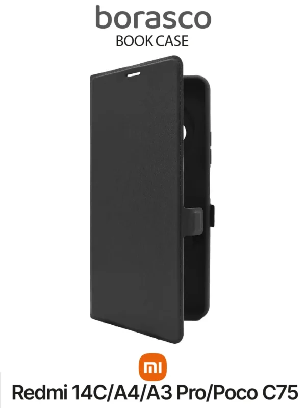 Чехол BORASCO Book Case Xiaomi Redmi 14C/ A4/ A3 Pro/ POCO C75 (Черный) 1