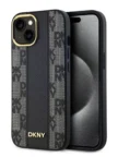 Чехол DKNY для iPhone 15 чехол PU Grained Metal logo Hard Black (MagSafe) 3