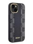 Чехол DKNY для iPhone 15 чехол PU Grained Metal logo Hard Black (MagSafe) 5
