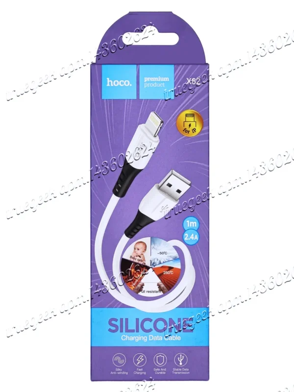 Кабель KEEPHONE DC-23012 USB/Lightning Silicone 1m (Белый) 1