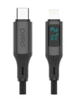 Кабель PERO DC14 ULTIMATE PD Type-C to Lightning, с дисплеем, 27W, 1.2m (Черный) 1