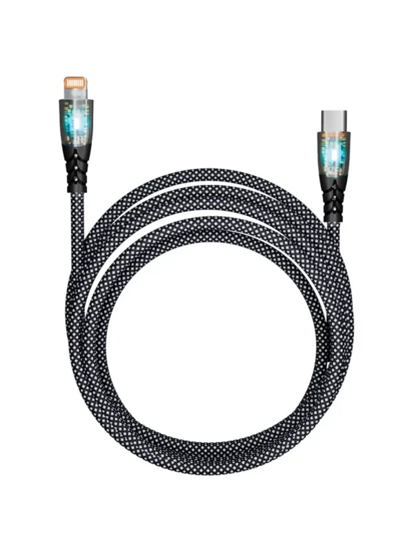 Кабель SMARTBUY IK-12-PDTRANSP Type-C - Lightning 1m (Черный) 1