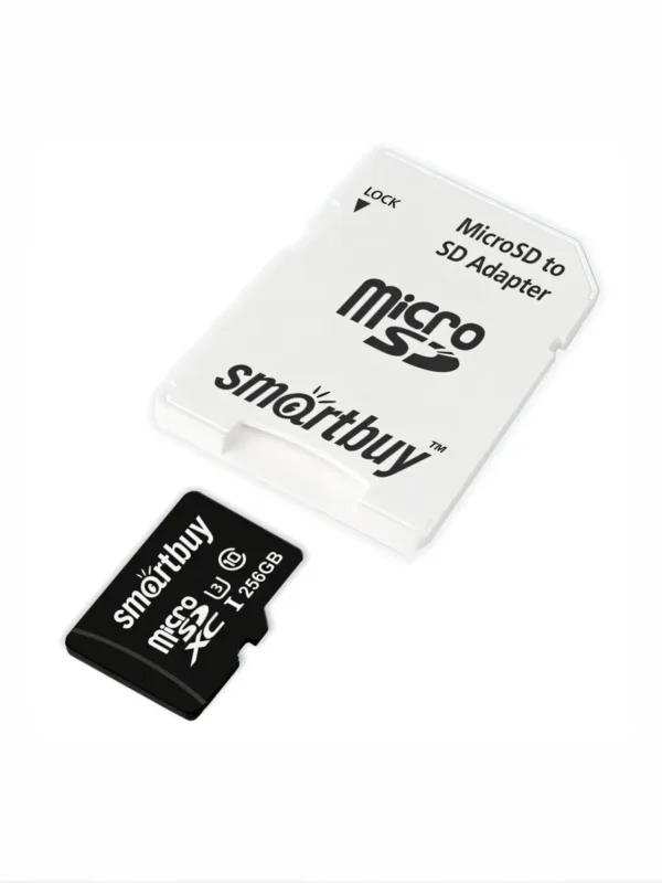 Карта памяти SMARTBUY 256GB Class 10 Pro SDXC U3 (с адаптером) 1