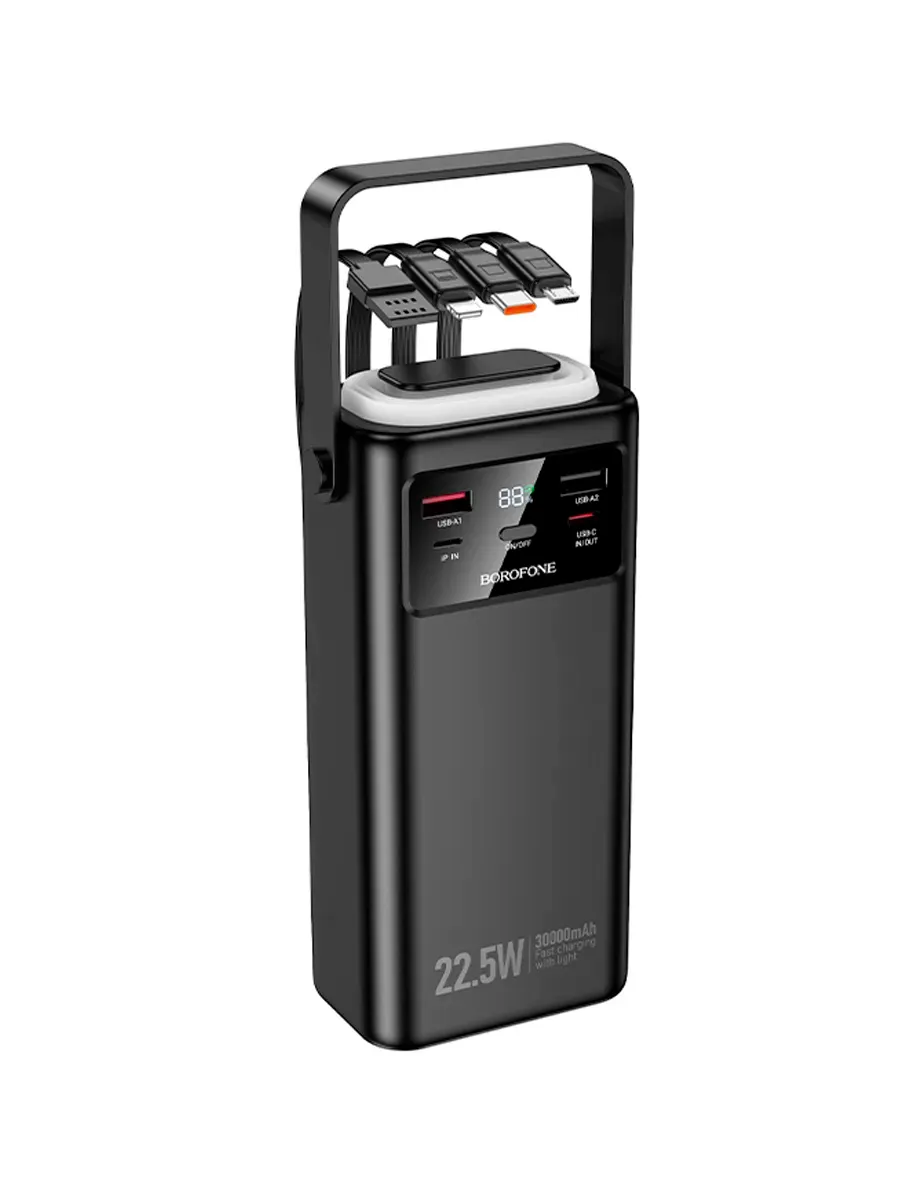 Портативный аккумулятор BOROFONE BJ65 30000mAh (Черный) 1 Портативный аккумулятор BOROFONE BJ65 30000mAh (Черный) 1