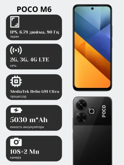 Смартфон POCO M6 8/256GB (black) 1