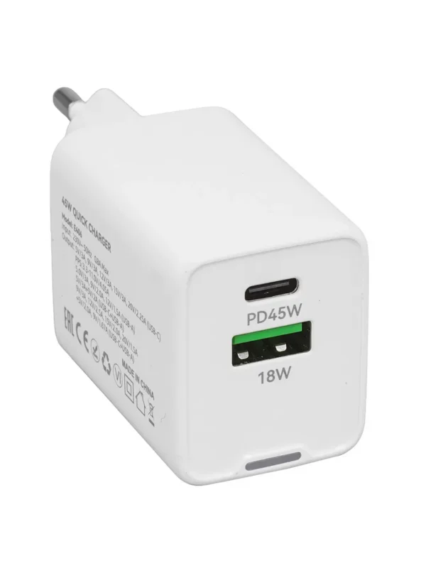 СЗУ EOFE E406 45W 3A Type-C, Type-A (Белая) 1