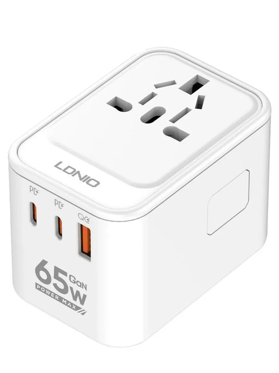 СЗУ USAMS CC265 USB + 2Type-C 67W GaN (Белый) 1 СЗУ USAMS CC265 USB + 2Type-C 67W GaN (Белый) 1