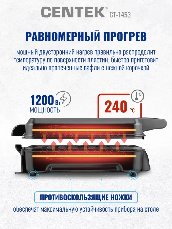 Вафельница CENTEK CT-1453 1