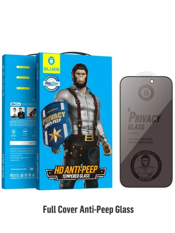 Защитное стекло BLUEO iPhone 13 Pro Max/14 Plus, Anti-peep Black (приватное) 1