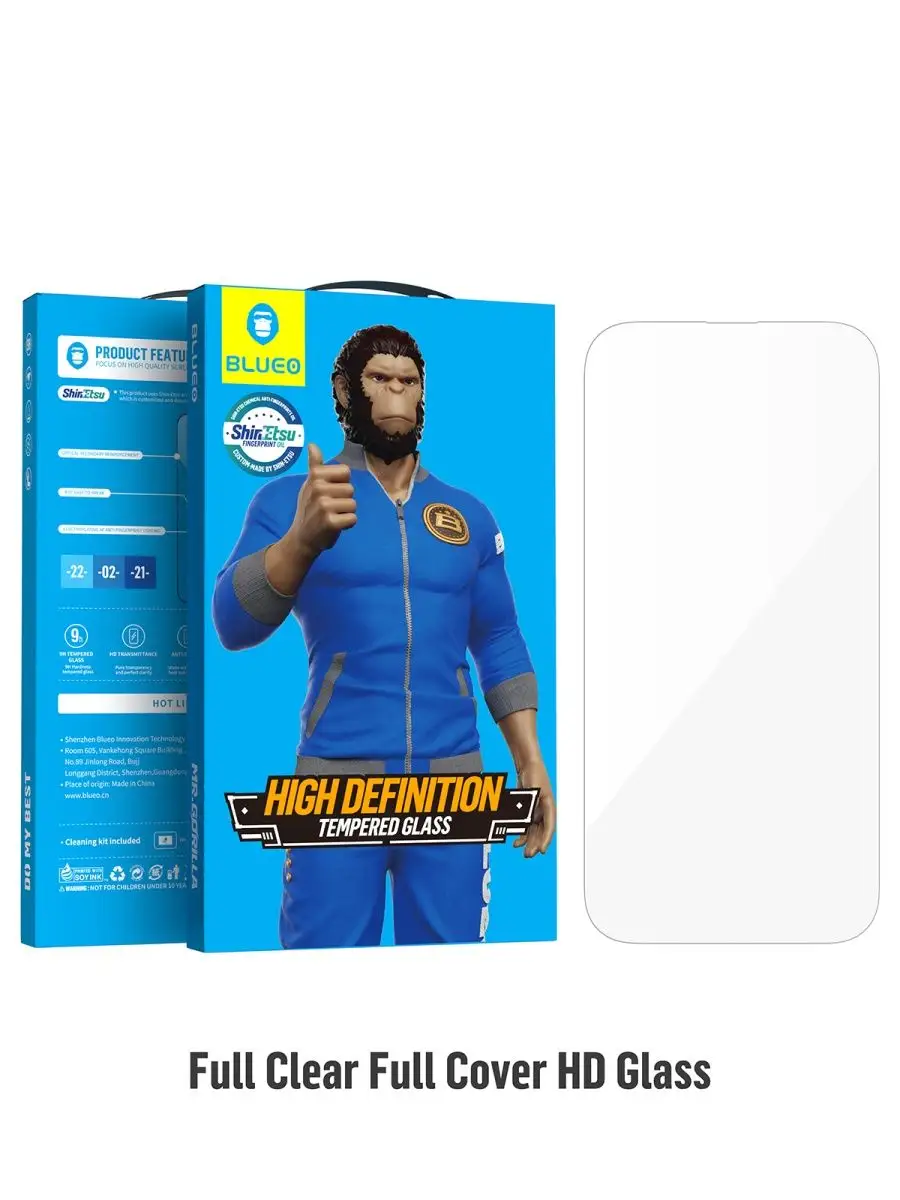 Защитное стекло BLUEO iPhone 14 Pro Max, Clear HD (прозрачное) 1 Защитное стекло BLUEO iPhone 14 Pro Max, Clear HD (прозрачное) 1