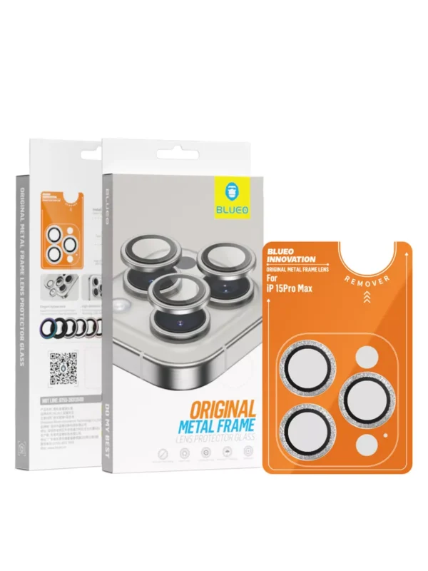 Защитное стекло BLUEO iPhone 14 Pro/14 Pro Max, Camera lens Armor metal 3 шт. Silver (+installer) 1