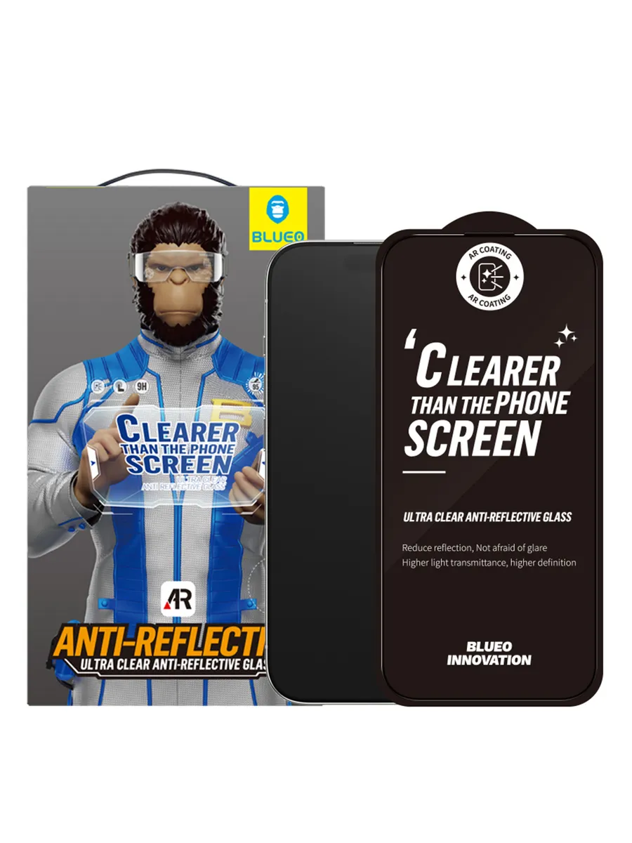 Защитное стекло BLUEO iPhone 15, AR Anti-reflective Black (ультра-прозрачное) 1 Защитное стекло BLUEO iPhone 15, AR Anti-reflective Black (ультра-прозрачное) 1