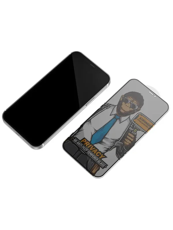 Защитное стекло BLUEO Silk full cover Anti-peep (с рамкой приватное) для iPhone 12/12 Pro 1