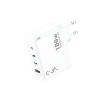 СЗУ G-ON GF-511 USB + 2Type-C PD 100W QC3.0 GaN (Белый) 1