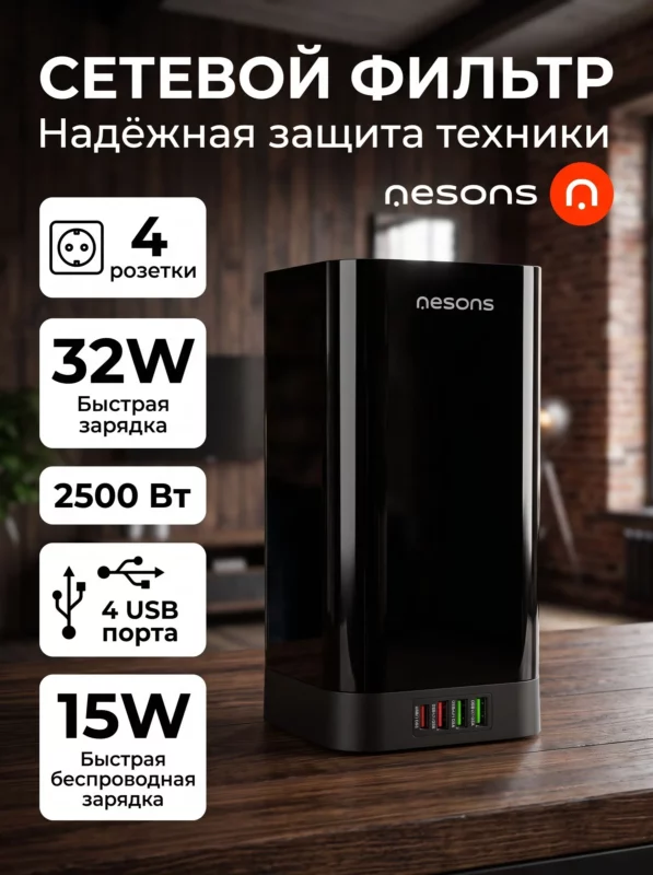 Сетевой фильтр NESONS NS-TEPS25LN 1