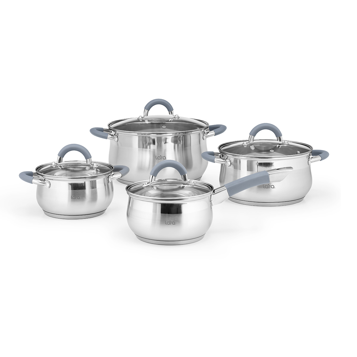 Набор посуды LARA BELL 8пр. (сотейник, кастрюли 1,8+3,5+6,1л) LR02-93 1