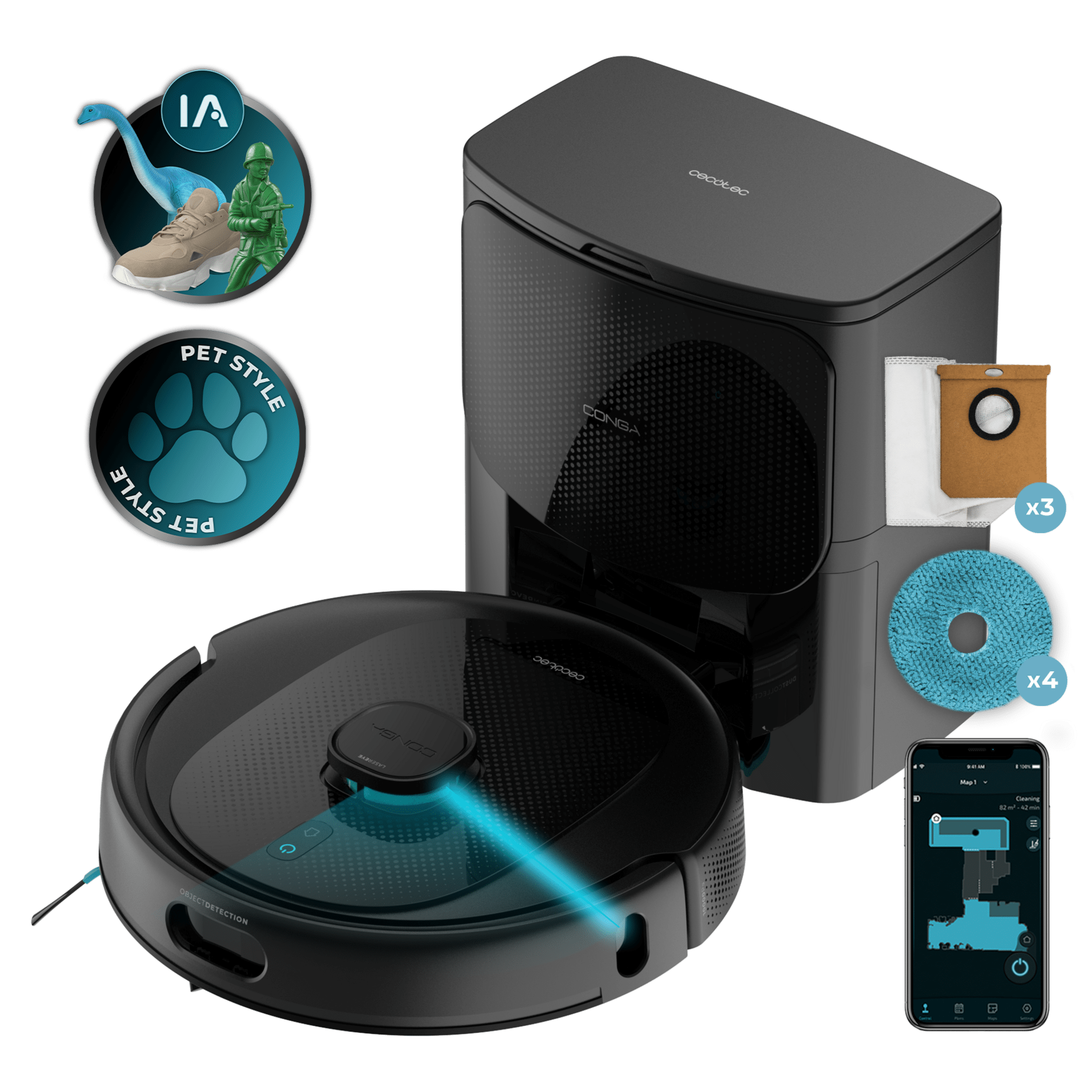 Пылесос-робот CECOTEC Conga 9990 AI Spin Revolution Ultra Power Home 1